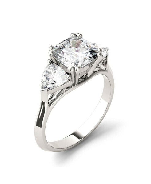 Moissanite Three Stone Ring 3 ct. t.w. Diamond Equivalent in 14k White Gold