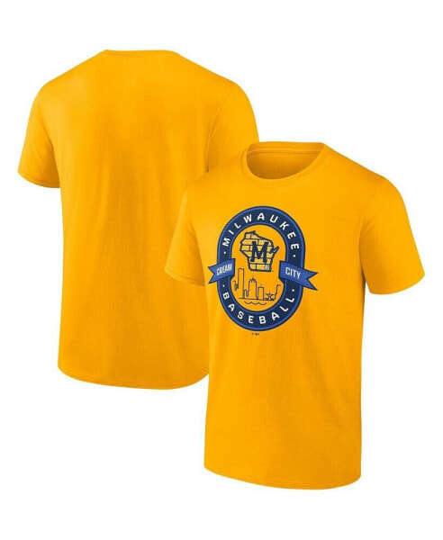 Men's Gold Milwaukee Brewers Iconic Glory Bound T-shirt