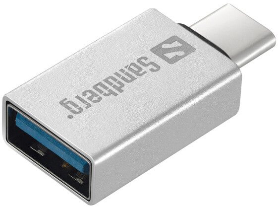 SANDBERG USB-C to USB 3.0 Dongle - USB 3.2 Gen 1 (3.1 Gen 1) Type-C - USB 3.2 Gen 1 (3.1 Gen 1) Type-A - Silver - Aluminium - 5 g - 80 mm