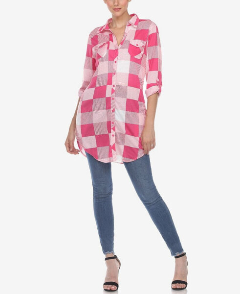 Women's Plaid Tunic Shirt