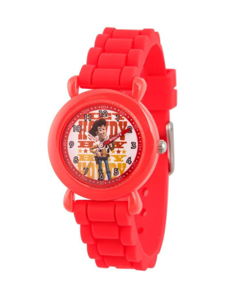 Boy's Disney Toy Story 4 Woody Red Plastic Time Teacher Strap Watch 32mm