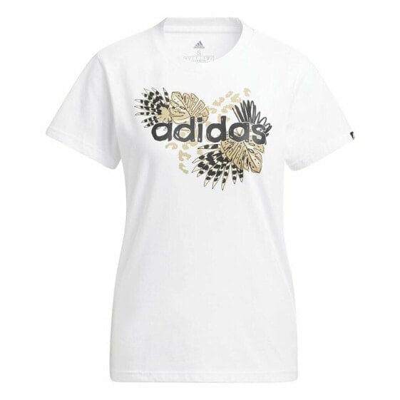 Женская футболка с длинным рукавом Adidas Print Graphic белого цвета