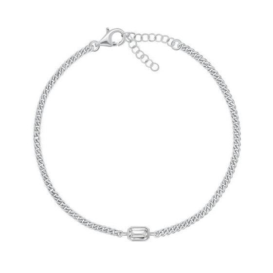 Elegant silver bracelet with zircon BRC108W