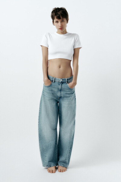 Trf baggy balloon mid-rise jeans