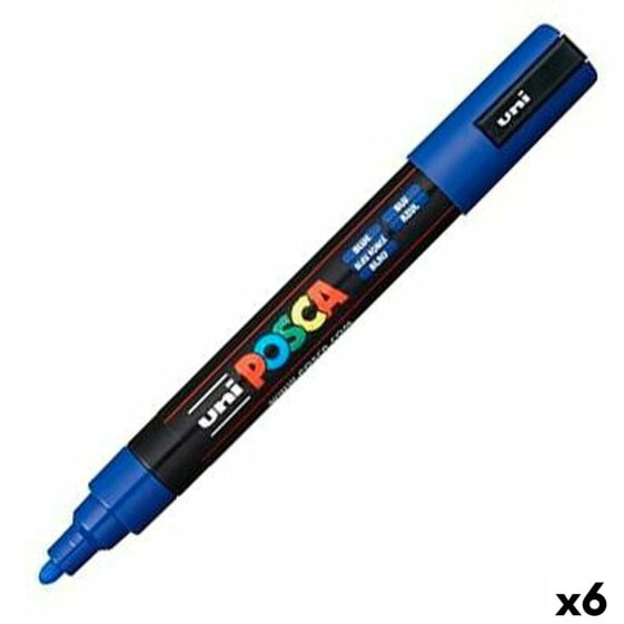 Ручки акриловые POSCA PC-5M Синие 6 штук