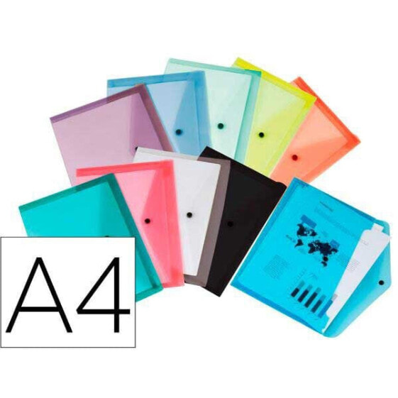 LIDERPAPEL Folder dossier clip DIN A4 pack of 12 assorted units