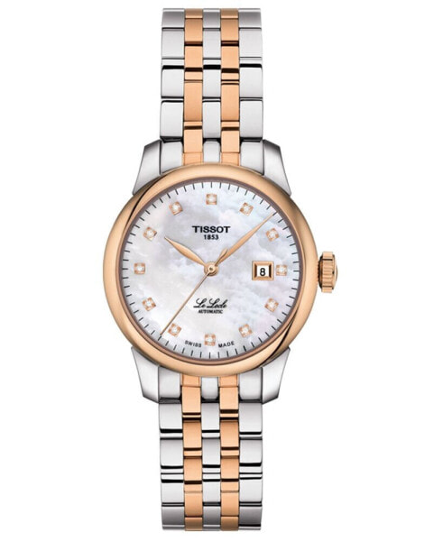 Women's Swiss Automatic Le Locle Diamond-Accent Two-Tone Stainless Steel Bracelet Watch 29mm