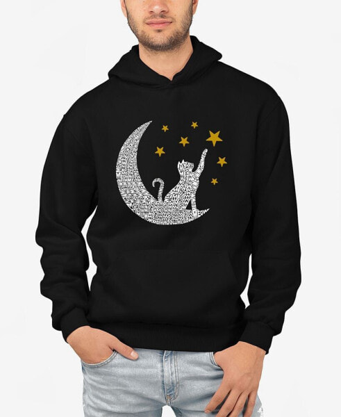 Cat Moon - Men's Word Art Hooded Sweatshirt