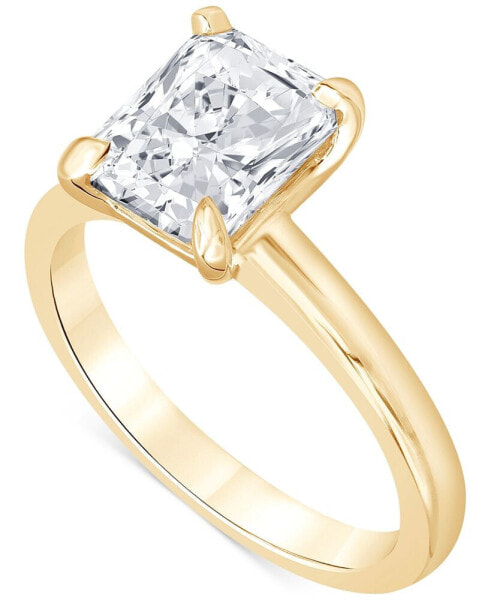 Certified Lab Grown Diamond Radiant-Cut Solitaire Engagement Ring (3 ct. t.w.) in 14k Gold
