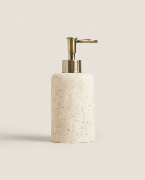 Beige marble bathroom soap dispenser