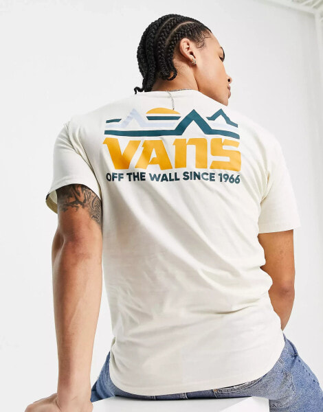 Vans mountain back print t-shirt in off white