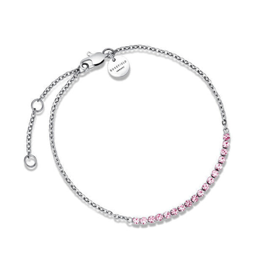 Charming steel bracelet with pink crystals Tennis JBTRS-J911