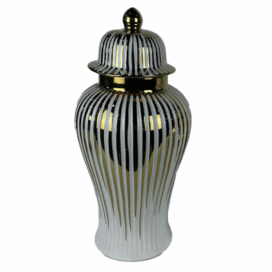 Китайская ваза DKD Home Decor Фарфор Позолоченный Белый Восточный (20 x 20 x 43 cm)