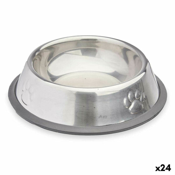 Миска Mascow Кормушка для собак Серебристый Серый Резина Металл 15 x 4 x 15 см (24 штук)