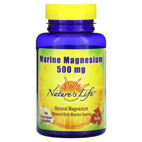 Marine Magnesium, 500 mg, 100 Vegetarian Capsules (250 mg per Capsule)