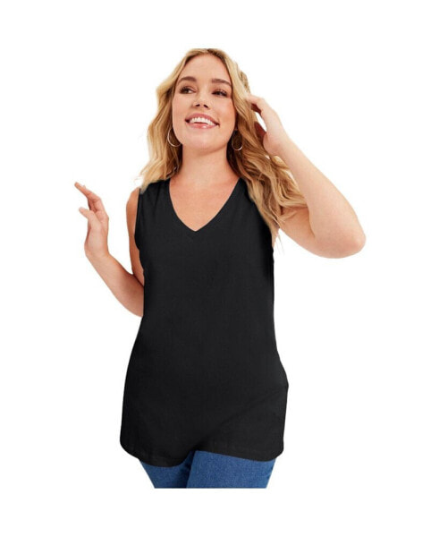 Plus Size June + Vie V-Neck One + Only Tank Top