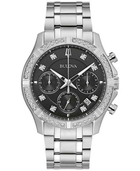 Men's Chronograph Classic Diamond (1/8 ct. t.w.) Stainless Steel Bracelet Watch 44mm, A Macy's Exclusive Style