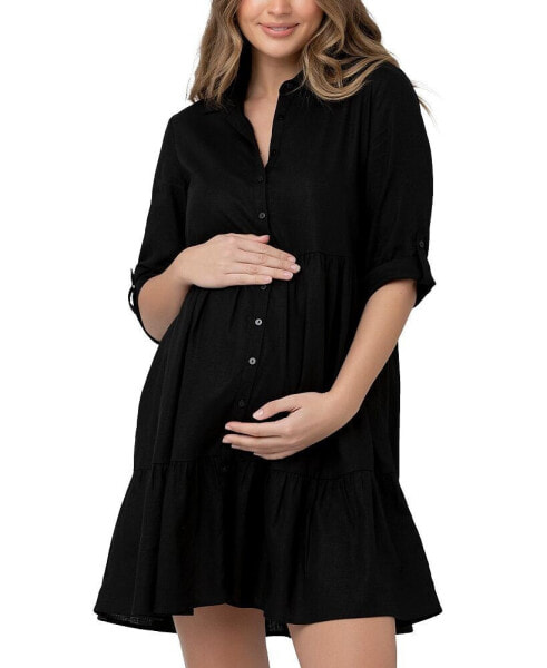 Maternity Adel Button Through Shirt Dress