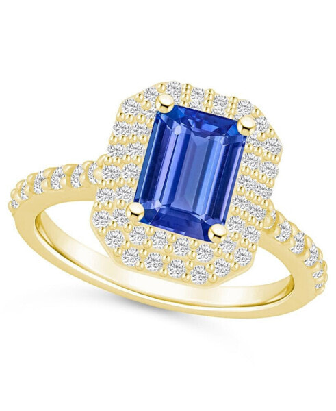 Кольцо Macy's Tanzanite & Diamond Halo Statement, 14k Gold