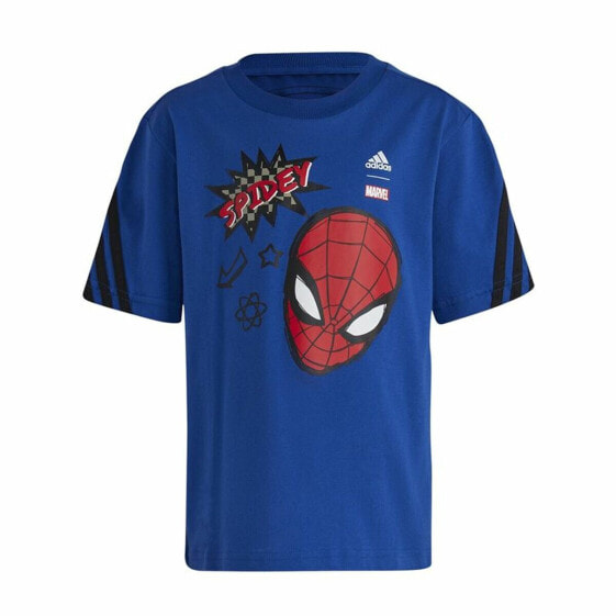Child's Short Sleeve T-Shirt Adidas Spider-Man Blue