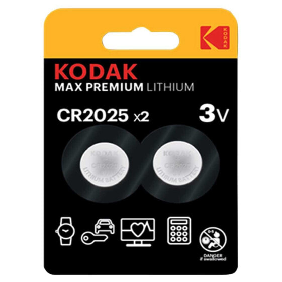 KODAK Max Premium Ultra CR2025 Lithium Battery 2 Units