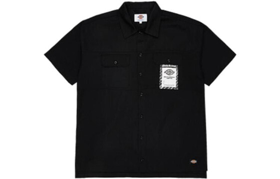 Dickies 标签装饰拼接短袖衬衫 男款 黑色 送男生 / Рубашка Dickies DK008054BLK1