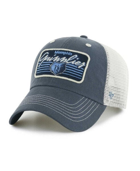 Men's Navy Memphis Grizzlies Five Point Patch Clean Up Adjustable Hat