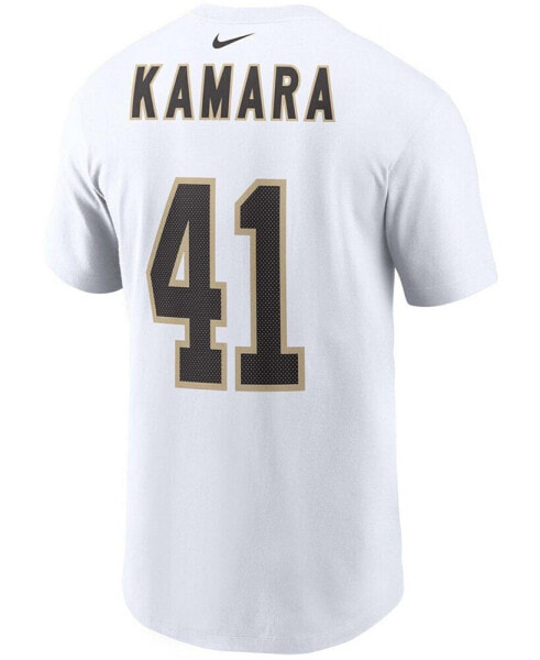 Men's Alvin Kamara White New Orleans Saints Player Name and Number T-shirt