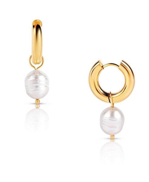 Melrose Mini Hoop Pearl Earring