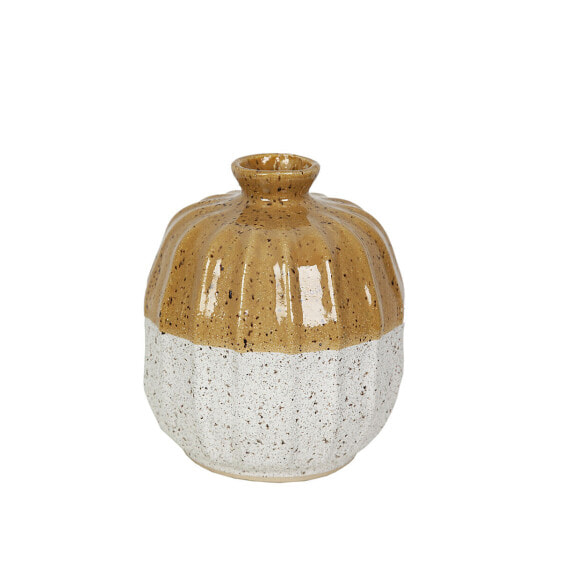 Vase Romimex Yellow White Ceramic 19 x 22 x 19 cm