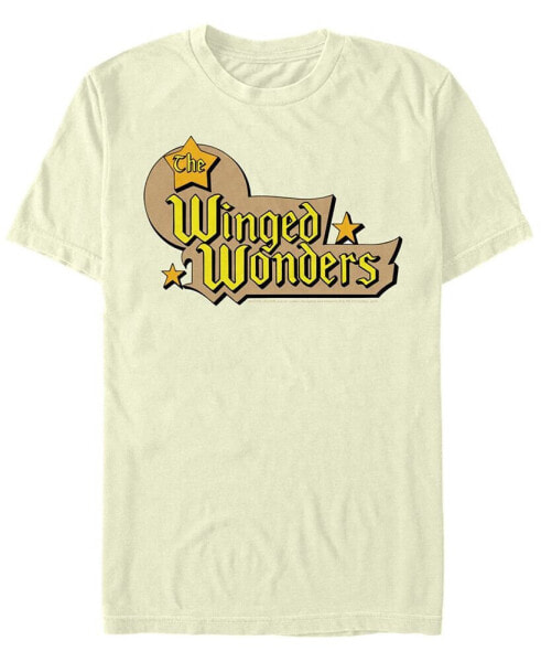 DC Men's The Winged Wonders Text Logo Short Sleeve T-Shirt