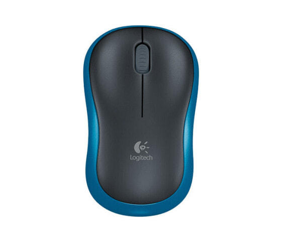 Logitech Wireless Mouse M185 - Ambidextrous - Optical - RF Wireless - 1000 DPI - Black - Blue