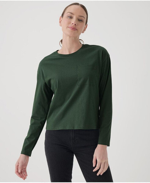 Women's Organic Cotton Softspun Long Sleeve Pocket Tee