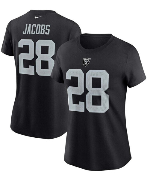 Women's Josh Jacobs Black Las Vegas Raiders Name Number T-shirt