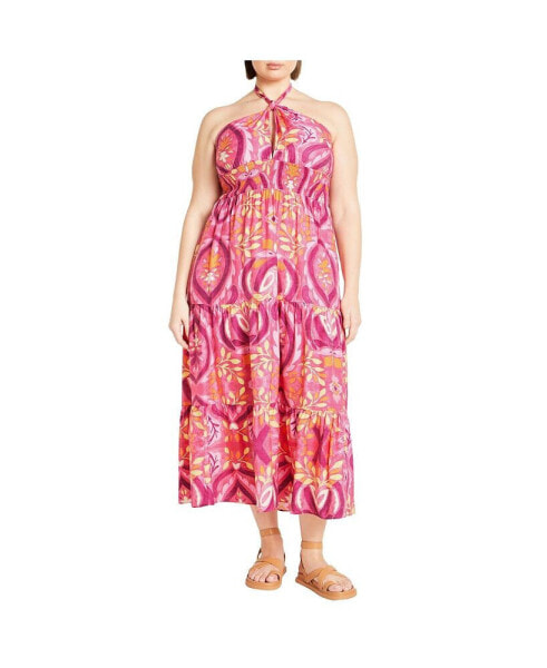 Plus Size Dallas Print Maxi Dress