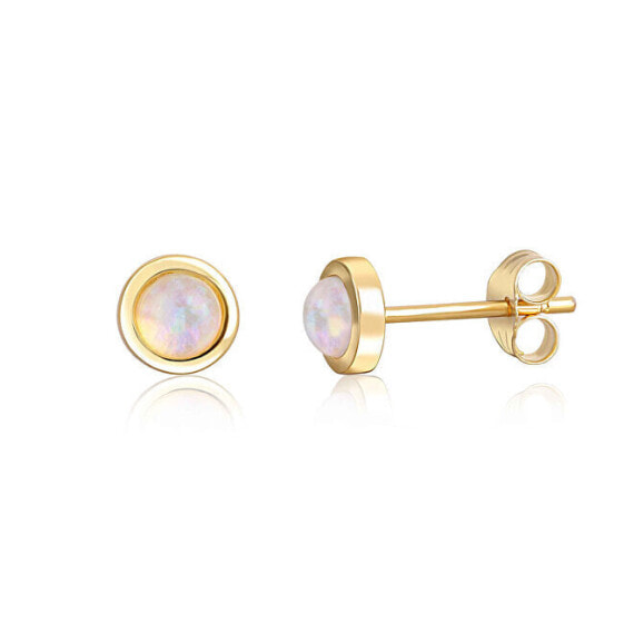 Gold plated silver earrings with synthetic opal JL0615