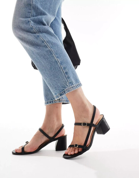 Truffle Collection block heeled sandals in black