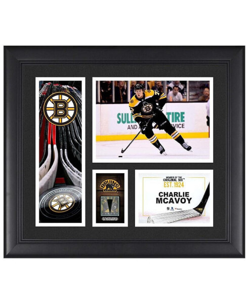 Charlie McAvoy Boston Bruins Framed 15" x 17" Player Collage with a Piece of Game-Used Puck