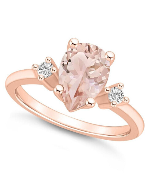 Morganite and Diamond Ring (1-5/8 ct.t.w and 1/10 ct.t.w) 14K Rose Gold