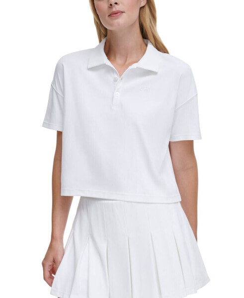 Women's Tech Piqué Short-Sleeve Cropped Polo Shirt