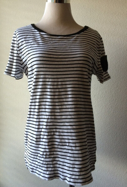 Lauren Ralph Lauren Women's Short Sleeve Top White Black Size L