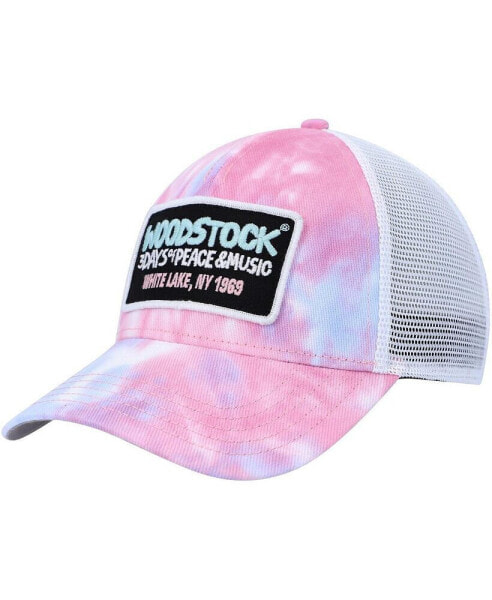 Men's Pink, White Woodstock Valin Trucker Snapback Hat