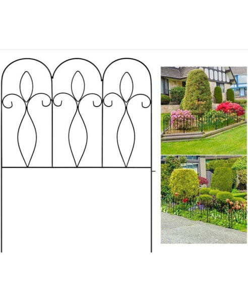Decorative Metal Garden Fence - 5 Panels