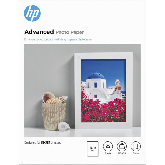 Glossy Photo Paper HP Q8696A A5 25 Sheets (25 Units)