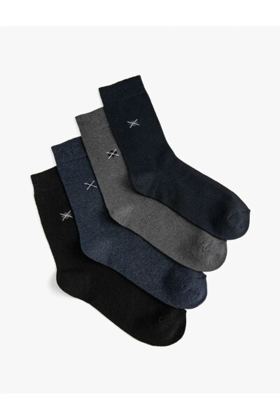 4'lü Soket Çorap Seti Geometrik Desenli