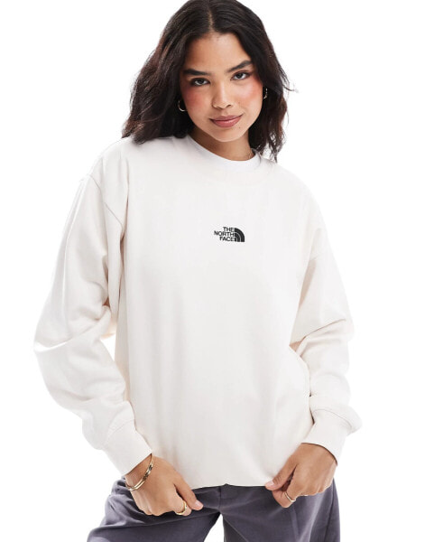 The North Face – Essential – Oversize-Sweatshirt in gebrochenem Weiß mit Logo