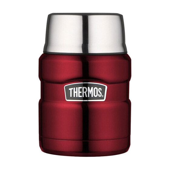 Стиль Термос пищевой с ложкой и чашкой - красный 470 мл.