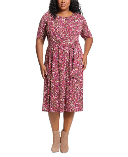 Plus Size Keyhole-Front Midi Dress