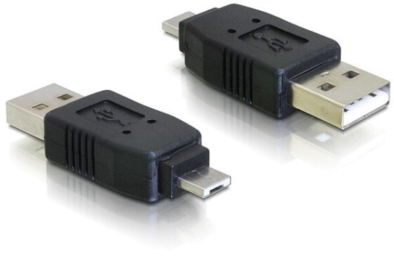 Delock Adapter USB micro-A male to USB2.0 A-male - USB micro-A - USB 2.0 A - Black