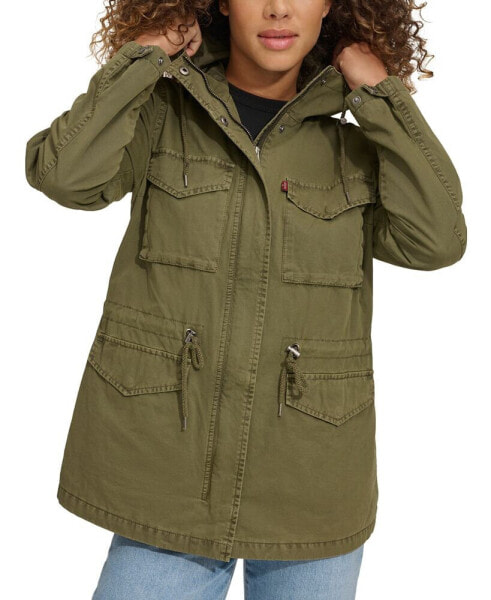 Women's Lightweight Washed Cotton Military Jacket